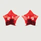 Pezoneras de lentejuelas en forma de estrella - Rojo