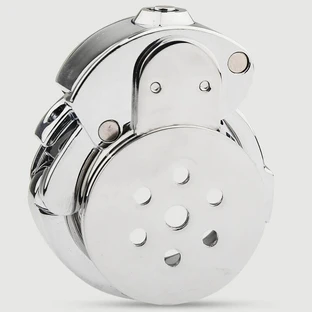 Metalen kuisheidskooi met plat slot 2,5 x 3,5 cm - Zilver