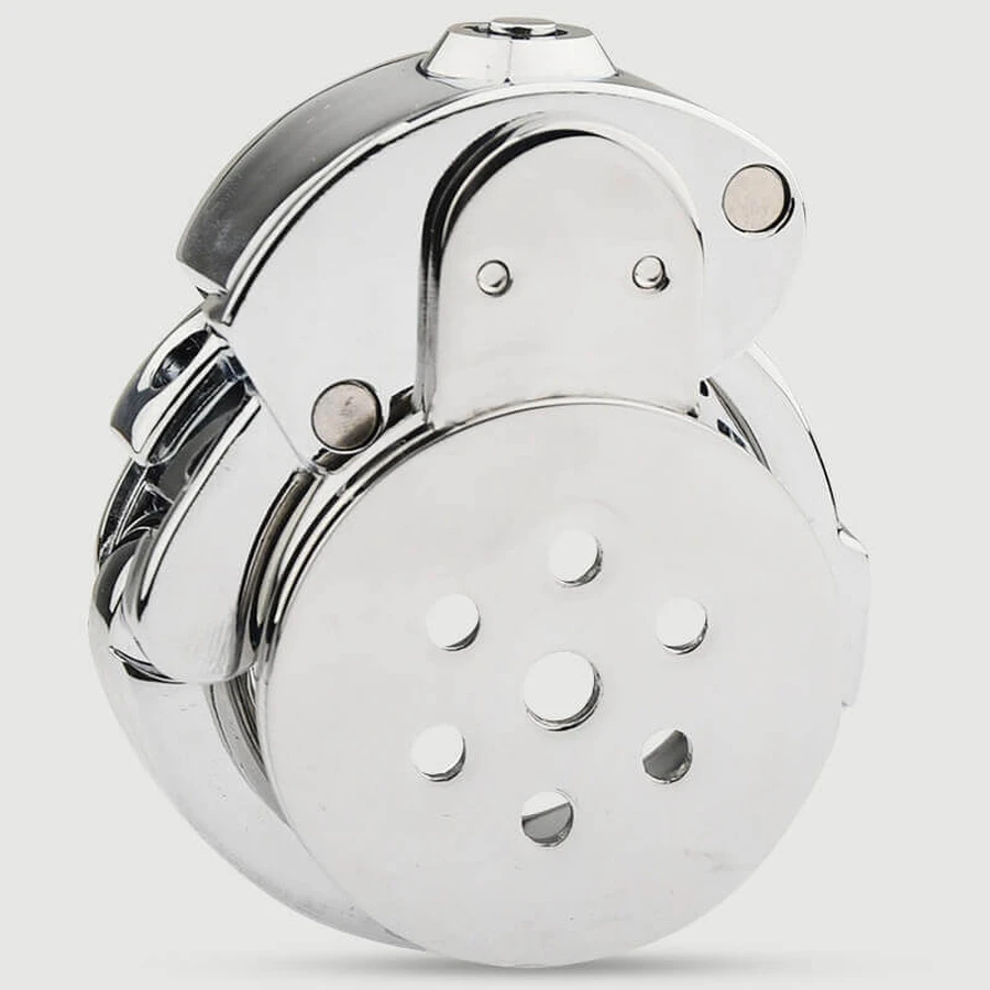 Metalen kuisheidskooi met plat slot 2,5 x 3,5 cm - Zilver
