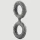 Schacht 3D Vloeibare Silicone Grote Dubbele Penis & Ballen Ring - Grijs