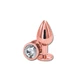 Anal Collection Kleiner Metall Butt Plug mit rundem Schmuckstück - Pink/Transparent