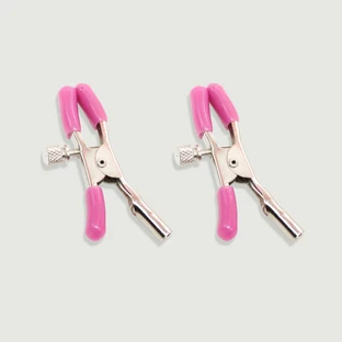 Nipple Clamps With Adjustable Metal Clip - Pink