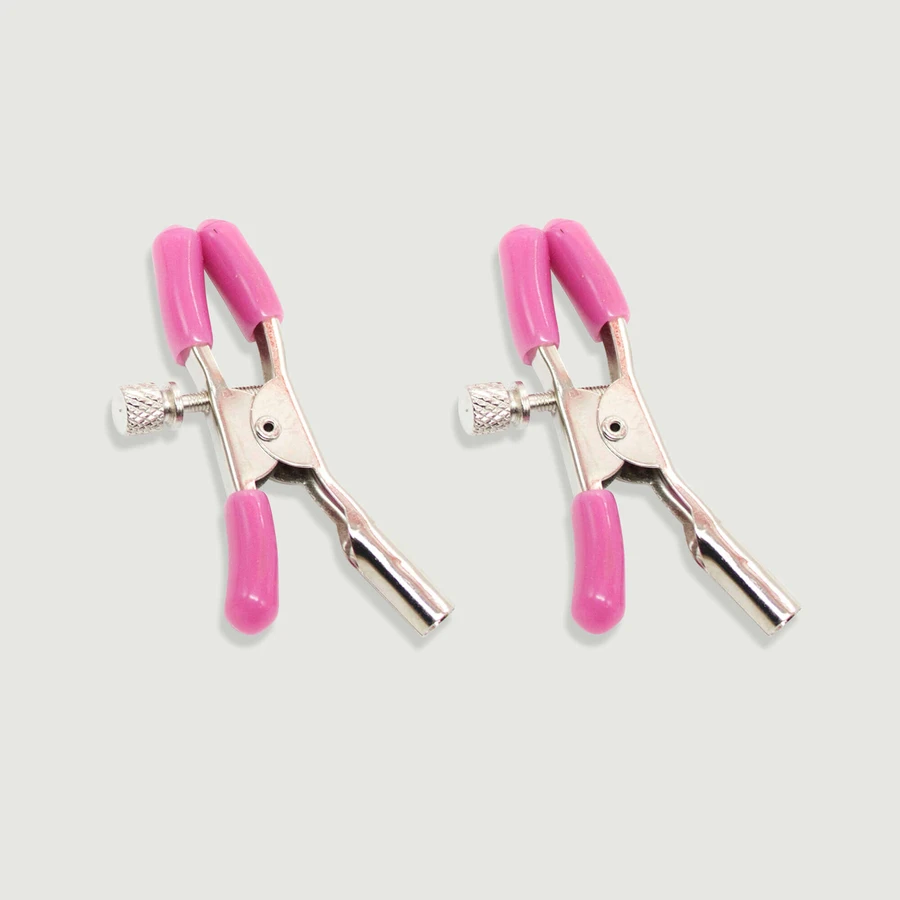 Nipple Clamps With Adjustable Metal Clip - Pink