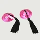 Nipple Pasties à paillettes avec glands - Fuschia/Noir