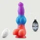 Glow In The Dark Squirting & Vibrating Silicone Dildo With Suction Cup - Multicolour