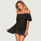 Valentine's Day Style Off Shoulder Lace Sexy Babydoll - Black - One Size
