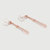 Pinzas Para Pezones Con Gema Colgante - Rosa/Oro