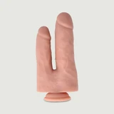 Consolador realista de silicona de doble capa con ventosa 22 cm - Carne