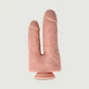 Dubbellaagse siliconen dildo met dubbel uiteinde en zuignap 22 cm - Vlezig