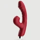 Suck Me Dry Vibrador Conejito Curvo de Silicona con Succión Clitorial - Rojo