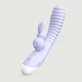 Maya dubbele motor siliconen rabbit vibrator met geribbeld oppervlak - Violet