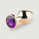 Anal Collection Plug Anal de Metal Mediano con Joya Redonda - Rosa/Morado
