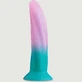 Wave &amp; Curved Silicone Dildo With Suction Cup - Multicolour