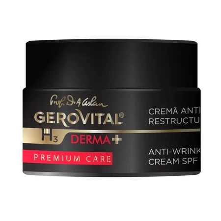 Gerovital H3 Derma+ Premium Care Anti-Rimpel Herstructureringscrème SPF 10, 50 ml, Farmec