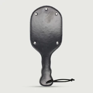Domme Serie gebogenes Paddel mit Metallnieten & Handgelenkriemen - Schwarz