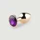 Anal Collection Small Metal Butt Plug with Round Jewel - Pink/Purple