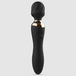 Vibro-Wall Premium Siliconen Massage Wand Stimulator & Vibrator 2 in 1 - Zwart