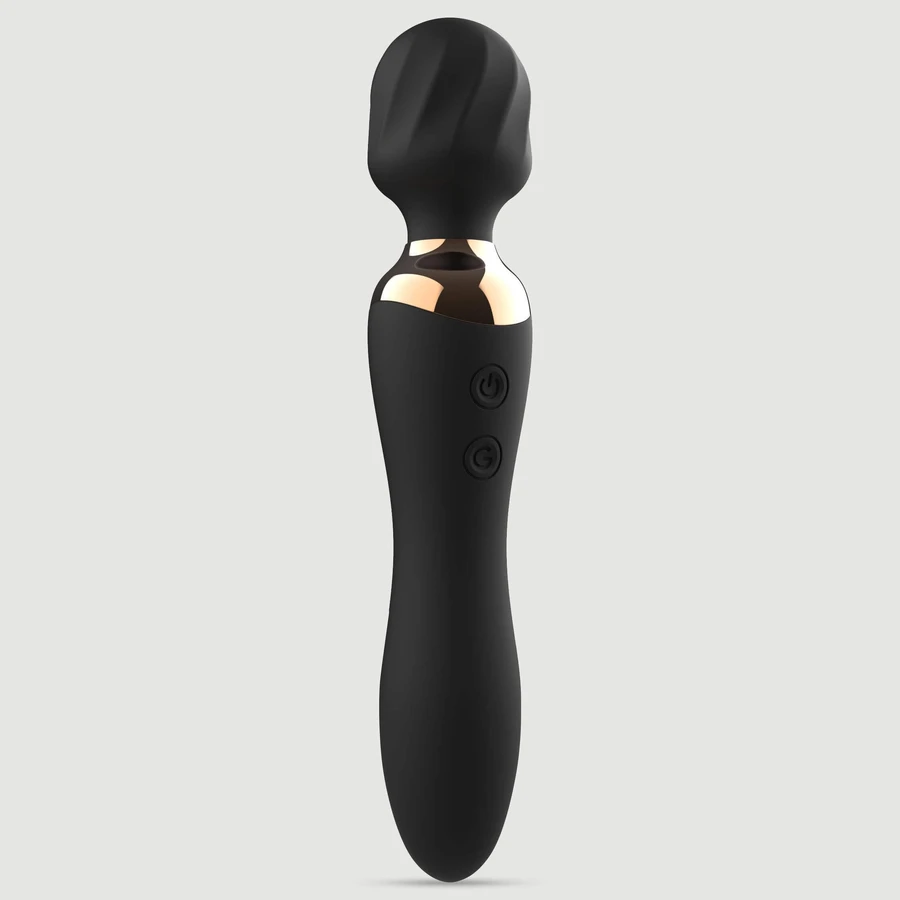 Vibro-Wall Premium Siliconen Massage Wand Stimulator & Vibrator 2 in 1 - Zwart