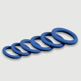 Male Collection Juego de anillos redondos flexibles de silicona para el pene - Azul