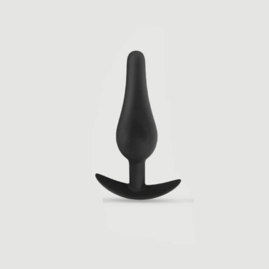 Anal Beginner's Classic Medium Silicone Butt Plug - Black