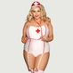 Costume d'infirmière sexy Plus Size Teddy - Blanc - Large/X-Large