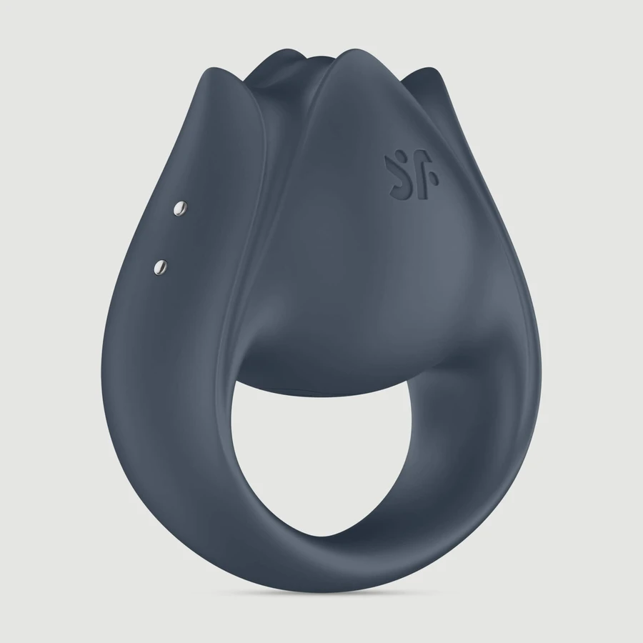 Satisfyer Perfect Pair 2 Silicone Vibrating Cock Ring - Gray