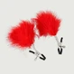Nipple Clamps With Feathers - Red