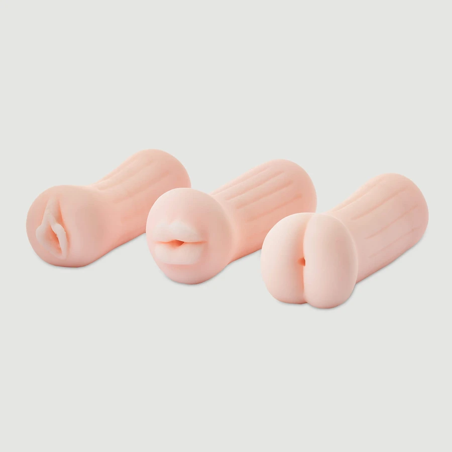 Das Mädchen nebenan Tina Set von 3 Pocket Strokers - Fleisch