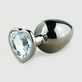 Anal Collection Grote Metalen Butt Plug met Hartjuweel - Zwart/Transparant