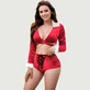 Sexy Langarm-Krawatte 2 Stück Weihnachten Anzug - Rot - Einheitsgröße
