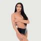 Me You Us Latex Crotchless Panty - Black - Large