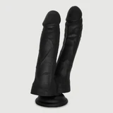 Akhom 17,5 cm Doble Consolador Realístico de Silicona con Ventosa - Negro