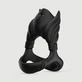 Silicona Classic Triple Anillo Vibrador con Orejas - Negro