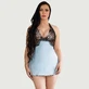 Plus Size Sexy V Neck Backless Dress - Blue - Large/X-Large