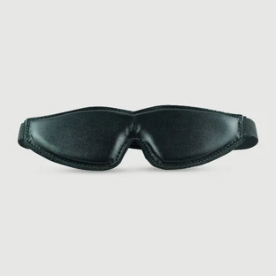Leather Blindfold Mask With Pillow - Black