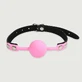 Ball Gag With Silicone Ball & Leather Strap - Pink