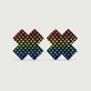 Cross Shape Nipple Covers With Colorful Hearts - Multicolour