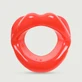 Bâillon en silicone en forme de lèvre avec trou ouvert - Rouge