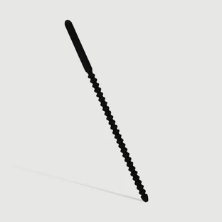 240 x 8 mm Son urétral en silicone strié - Noir