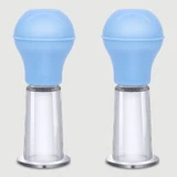 Delicate Nipple & Clitoris Pump Set - Transparent/Blue