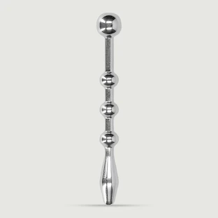 Sonde urétrale en métal avec nervures - Argent