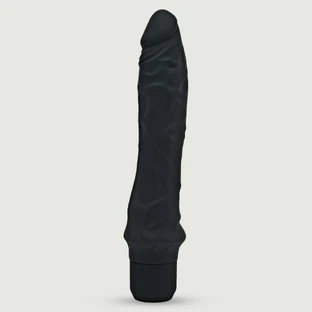 Silicone Classic Large Vibrator - Black