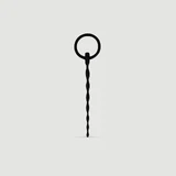 160 x 5 mm Silicone Urethral Sound with Ring - Black