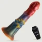 Pferdeschubdildo aus Silikon mit Vibration und Saugnapf - Multicolour