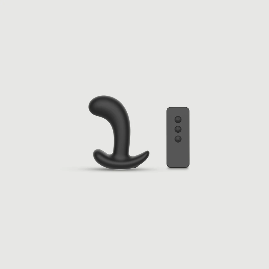 Ishtar Curved Remote Controlled Vibrating Anal Plug - Schwarz