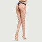 Plus Size lange Sheer Tight Fence Net Panty - Zwart - Large/X-Large