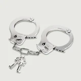 Metal Handcuffs With Triple Keyring - Silver