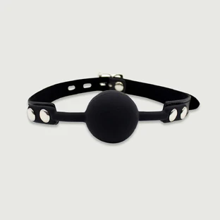 Black Silicone Ball Gag - Black