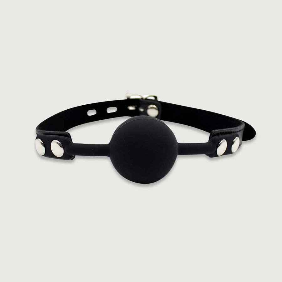 Black Silicone Ball Gag - Black