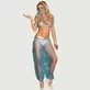 Plus Size India Style Sexy Bralette Lingerie Set With Golden Paillette - Blue - Large/X-Large